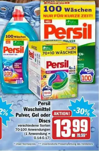 Hit Persil Waschmittel Pulver, Gel Oder Discs Angebot