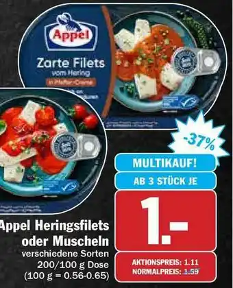 Hit Appel Heringsfilets Oder Muscheln Angebot