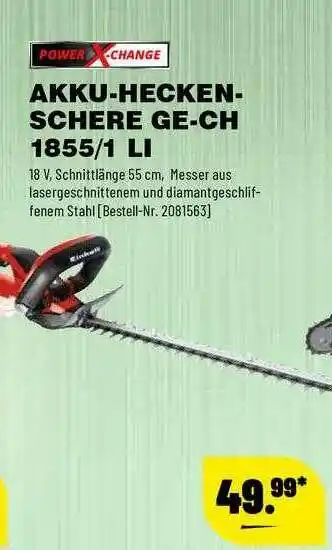 Leitermann Baumarkt PowerX-change Akku-heckenschere Ge-ch 1855.1 Li Angebot