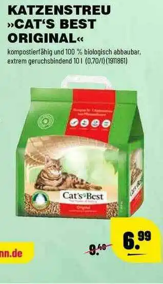 Leitermann Baumarkt Katzenstreu „cat's Best Original” Angebot