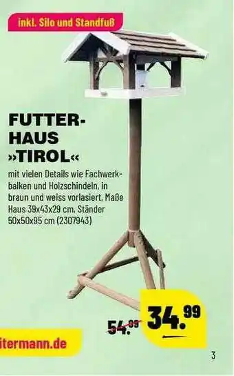 Leitermann Baumarkt Futterhaus „tirol” Angebot