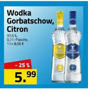 Logo Getränkemarkt Wodka Gorbatschow, Citron Angebot