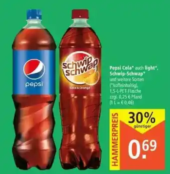 Marktkauf Pepsi Cola Auch Light, Schwip-schwap Angebot