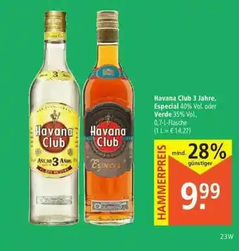 Marktkauf Havana Club 3 Jahre, Especial Oder Verde Angebot