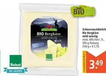 Marktkauf Schwarzwaldmilch Bio Bergkäse Mild-würzig Angebot