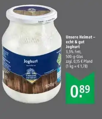 Marktkauf Unsere Heimat Joghurt Angebot