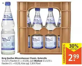 Marktkauf Berg Quellen Mineralwasser Classic, Naturelle Auch Medium Angebot