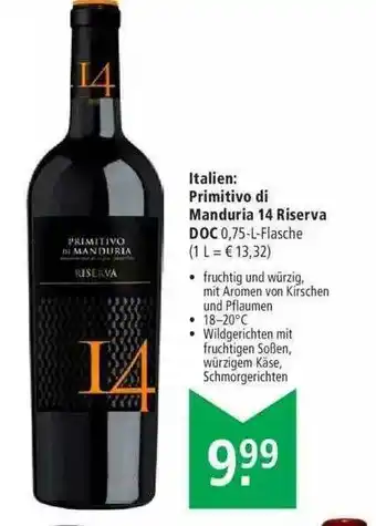 Marktkauf Primitivo Di Manduria 14 Riserva Doc Angebot