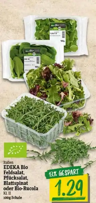 nah & gut Edeka Bio Feldsalat Pfücksalat, Blattspinat Oder Bio-rucola Angebot