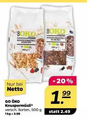 NETTO Go öko Knuspermüsli Angebot