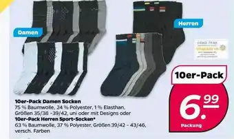 NETTO 10er Pack Damen Socken Oder 10er Pack Herren Sport Socken Angebot