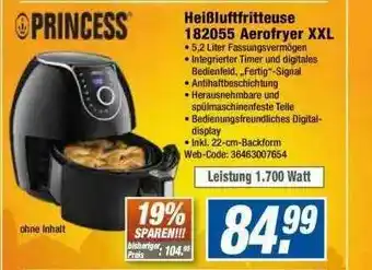 Expert Princess Heißluftfritteuse 182055 Aerofryer Xxl Angebot