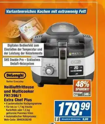 Expert Delonghi Heißluftfritteuse Und Multicooker Fh1396.1 Extra Chef Plus Angebot