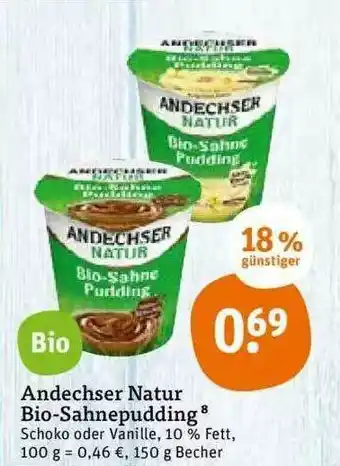 tegut Andechser Natur Bio-sahnepudding Angebot