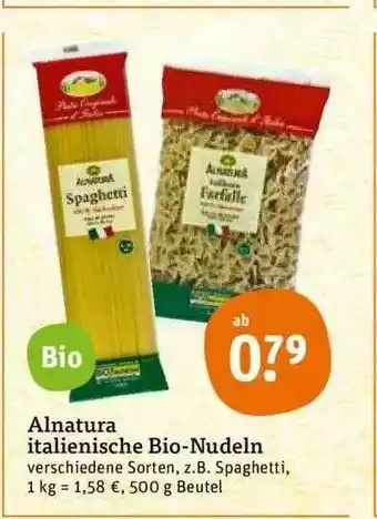 tegut Alnatura Italienische Bio-nudeln Angebot