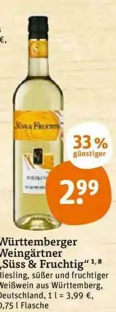 tegut Württemberger Weingärtner „süss & Fruchtig” Angebot