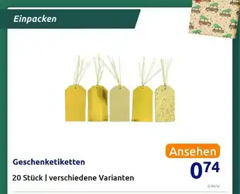 Action Geschenketiketten Angebot