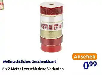 Action Weihnachtliches Geschenkband Angebot