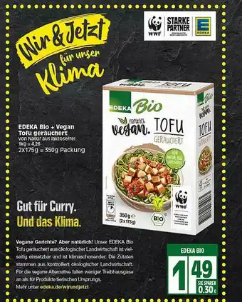 Elli Markt Edeka Bio + Vegan Tofü Gerauchert Angebot