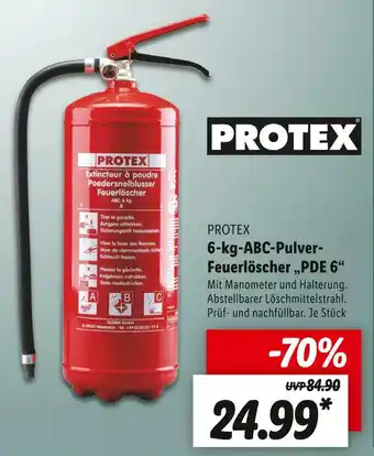 Lidl Protex 6-kg-abc-pulver-feuerlöscher „pde 6“ Angebot