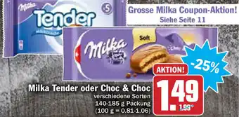 Hit Milka Tender oder Choc & Choc 140-185g Angebot