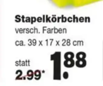 Repo Markt Stapelkörbchen 39 x 17 x 28cm Angebot