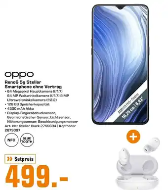 Saturn Oppo Reno6 5g Stellar Smartphone ohne Vertrag Angebot