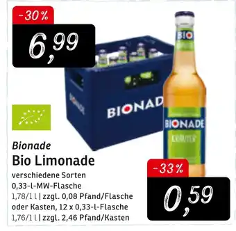 KONSUM Bionade Bio Limonade 12x0,33L Angebot