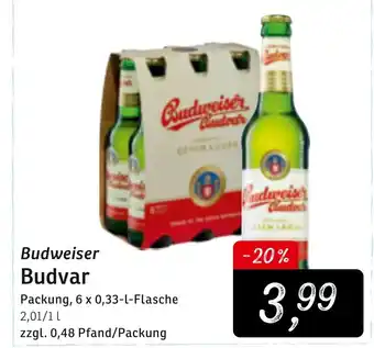 KONSUM Budweiser Budvar 6x0,33L Angebot