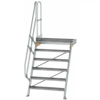 ManoMano Munk - Treppe mit Plattform 60° inkl. einen Handlauf, 1000mm Stufenbreite, 6 Stufen Angebot