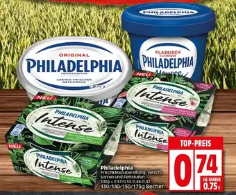 Elli Markt Philadelphia Frischkäsezubereitung 130/140/150/175g Becher Angebot