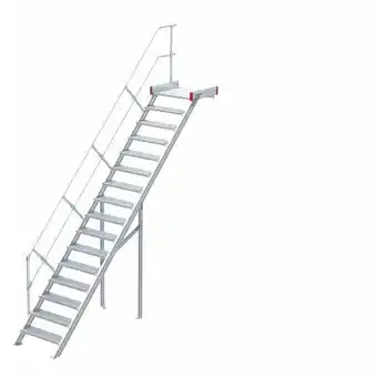 ManoMano Euroline - Podesttreppe 45 Grad, 600 mm Stufenbreite 1 Treppen-/Podestgeländer 16 Stufen Angebot