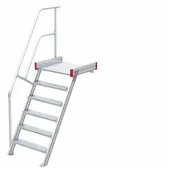 ManoMano Euroline - Podesttreppe 60 Grad, 1000 mm Stufenbreite, 1 Treppen-/Podestgeländer 6 Stufen Angebot