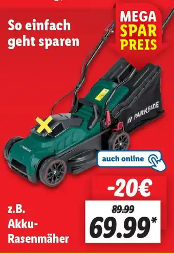 Lidl z.B. Akku- Rasenmäher Angebot