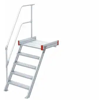 ManoMano Euroline - Podesttreppe 60 Grad, 800 mm Stufenbreite, 1 Treppen-/Podestgeländer 5 Stufen Angebot