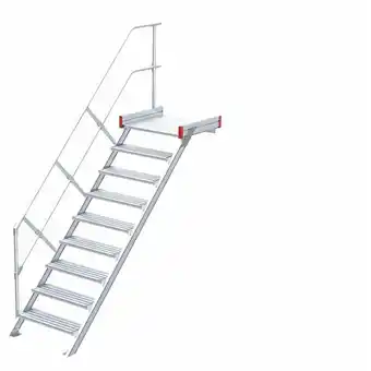 ManoMano Euroline - Podesttreppe 45 Grad, 600 mm Stufenbreite 1 Treppen-/Podestgeländer 9 Stufen Angebot