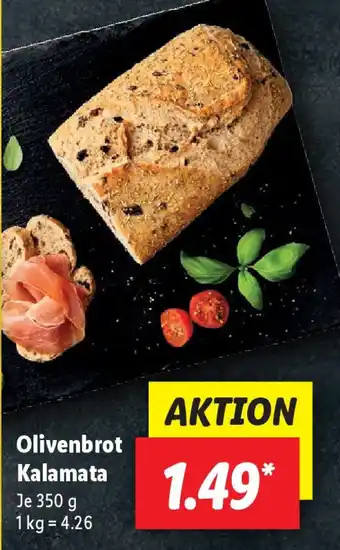 Lidl Olivenbrot Kalamata 350 g 1 kg Angebot