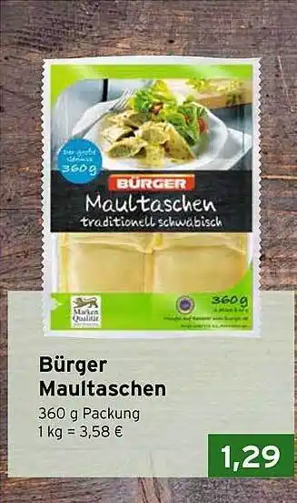 CAP Markt Bürger Maultaschen Angebot