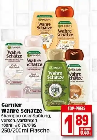 Elli Markt Garnier Wahre Schätze Shampoo oder Spülung 200-250ml Angebot