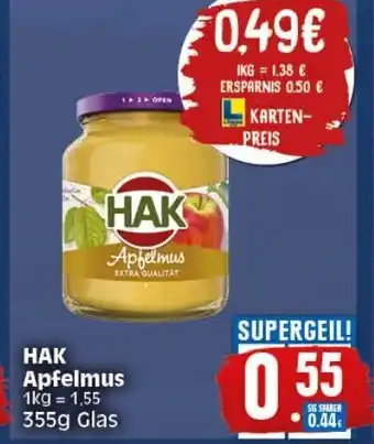 Elli Markt Hak Apfelmus 355g Angebot