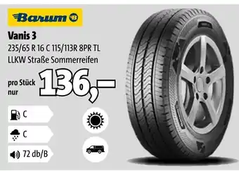 Point S Barum Vanis 3 235/65 R 16 C 115/113R 8PR TL LLKW Straße Sommerreifen Angebot