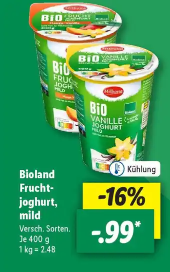 Lidl Bioland Frucht- joghurt, mild 400g Angebot