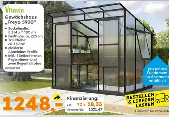 Globus Baumarkt Vitavía Gewächshaus „Freya 5900" Angebot