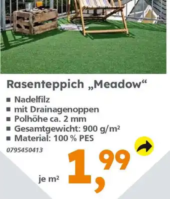 Globus Baumarkt Rasenteppich "Meadow" Angebot