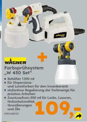 Globus Baumarkt WAGNER Farbsprühsystem ,,W 450 Set" Angebot