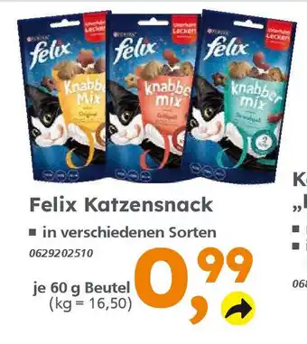 Globus Baumarkt Felix Katzensnack je 60 g Beutel Angebot