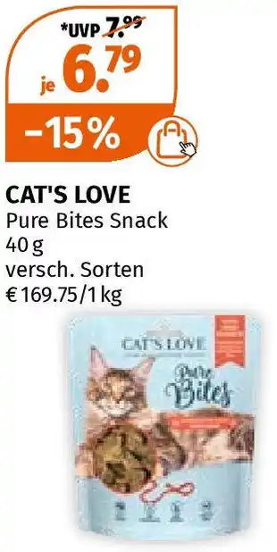 Müller CAT'S LOVE Pure Bites Snack 40 g Angebot