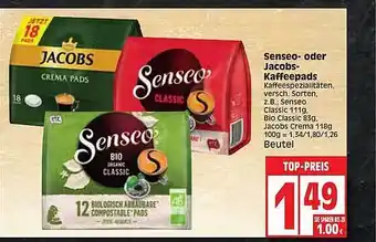 Edeka Senseo- Oder Jacobs- Kaffeepads Angebot