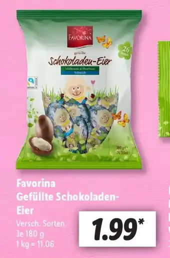 Lidl FAVORINA Gefüllte Schokoladen- Eier 180g Angebot