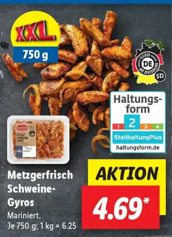 Lidl Metzgerfrisch Schweine- Gyros 750g Angebot